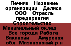 Печник › Название организации ­ Делиса, ООО › Отрасль предприятия ­ Строительство › Минимальный оклад ­ 1 - Все города Работа » Вакансии   . Амурская обл.,Мазановский р-н